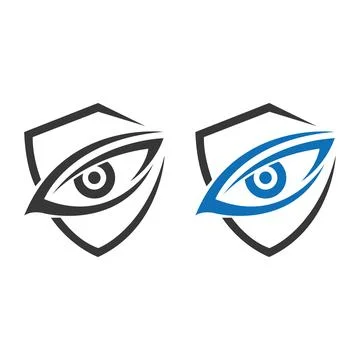 Shield eye logo design illustration vector pro icon Stock Illustration