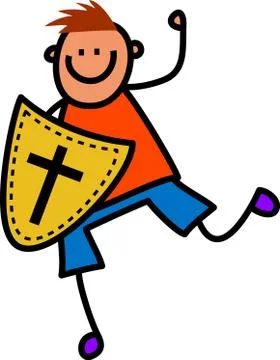Shield of Faith Boy Stock-Illustration