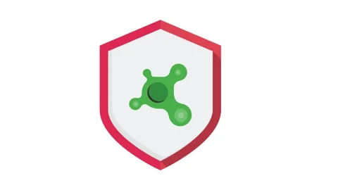 A shield featuring a lock and a green bug, symbolizing security and protect.. Stock Footage 332479728