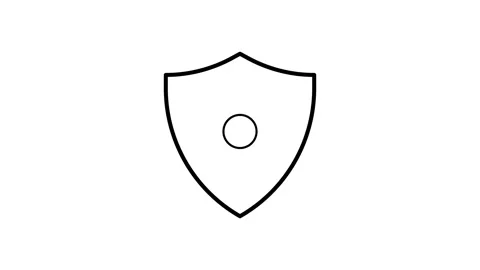 A shield featuring a prominent tick mark, symbolizing security or app.. Stock Footage 333461924