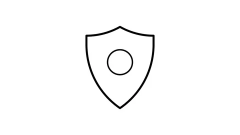 A shield featuring a prominent tick mark, symbolizing security or app.. Stock Footage 334095258
