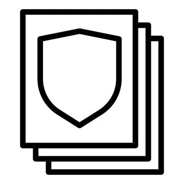 Shield files icon outline vector. Data secure Ilustración de archivo
