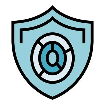 Shield fingerprint icon vector flat Stockillustratie