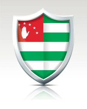 Shield with Flag of Abkhazia Stock Illustration