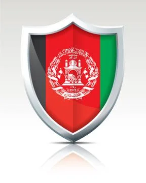 Shield with Flag of Afghanistan Stock Illustration