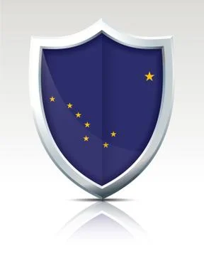 Shield with Flag of Alaska Illustrazione stock