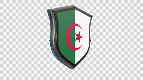SHIELD FLAG ALGERIA 스톡 동영상 333298426