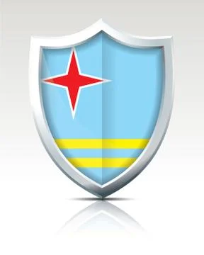 Shield with Flag of Aruba Stock Illustration