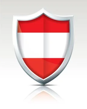 Shield with Flag of Austria Stock Illustration