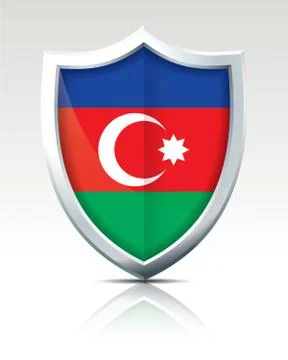 Shield with Flag of Azerbaijan Stock Illustration