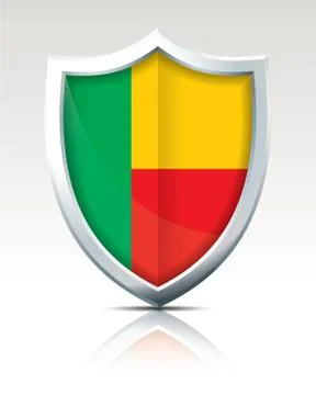 Shield with Flag of Benin Stock Illustration