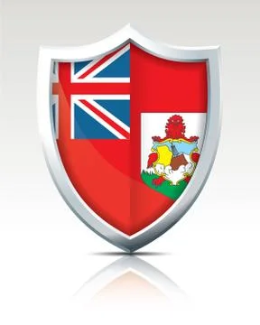 Shield with Flag of Bermuda Stock Illustration