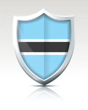 Shield with Flag of Botswana Stock Illustration