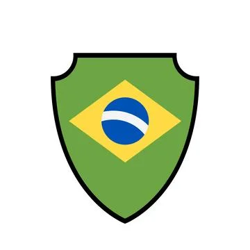 Shield flag of Brazil vector logo and icon Illustrazione stock