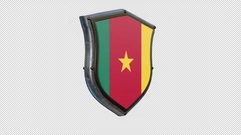 SHIELD FLAG CAMEROON Stockbeeldmateriaal 333298398