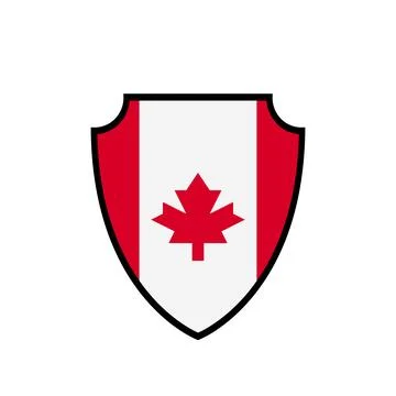 Shield flag of Canada vector logo and icon Illustrazione stock