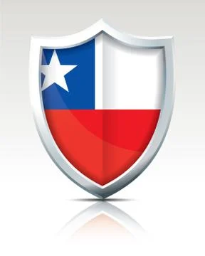 Shield with Flag of Chile Stock Illustration