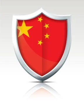Shield with Flag of China Stock Illustration