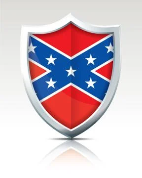 Shield with Flag of Confederate Stock Illustration