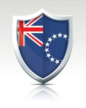 Shield with Flag of Cook Islands Stock Illustration