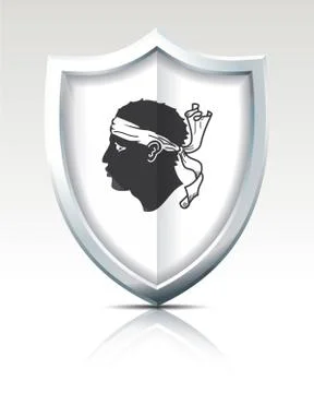 Shield with Flag of Corsica Stock Illustration