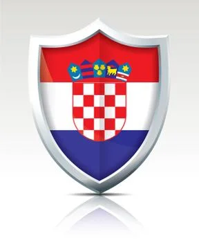 Shield with Flag of Croatia Stock Illustration