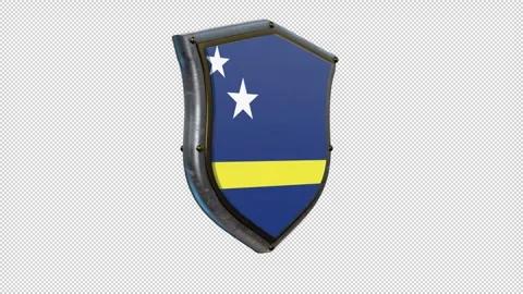SHIELD FLAG CURACAO 스톡 동영상 333298282