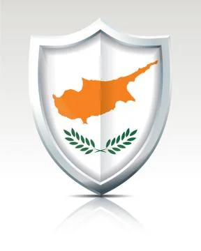 Shield with Flag of Cyprus Stock Illustration