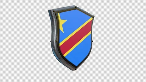 SHIELD FLAG DC CONGO Stockbeeldmateriaal 333298318