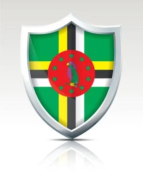 Shield with Flag of Dominica Stock Illustration