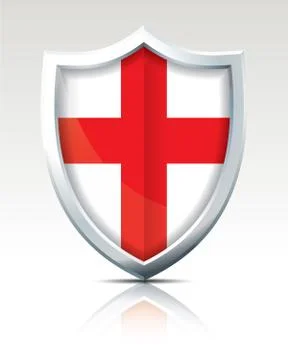 Shield with Flag of England Stock Illustration