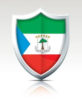 Shield with Flag of Equatorial Guinea Stock Illustration