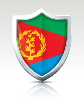 Shield with Flag of Eritrea Stock Illustration