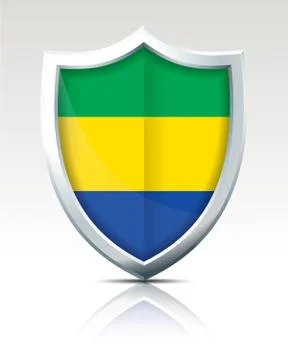 Shield with Flag of Gabon Stock Illustration