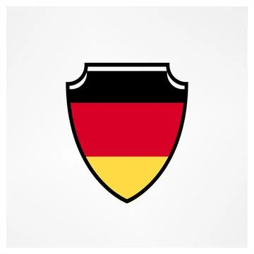 Shield flag of German logo and icon Illustrazione stock