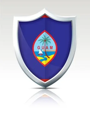 Shield with Flag of Guam Stock Illustration