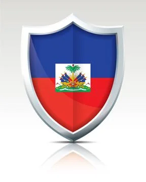Shield with Flag of Haiti Stock Illustration