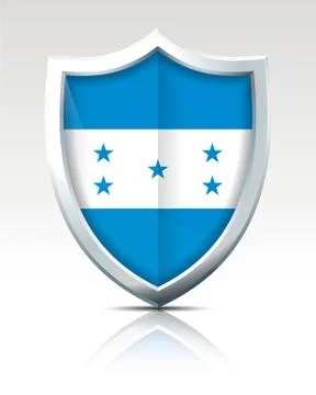 Shield with Flag of Honduras Stock Illustration