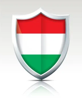 Shield with Flag of Hungary Stock Illustration
