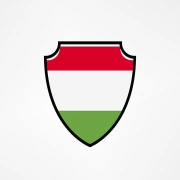 Shield flag of Hungary vector logo and icon Stock Illustration