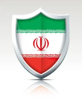 Shield with Flag of Iran Stock Illustration