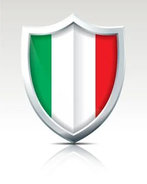 Shield with Flag of Italy Stock Illustration