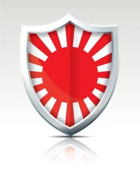 Shield with Flag of Japanese War Stock Illustration