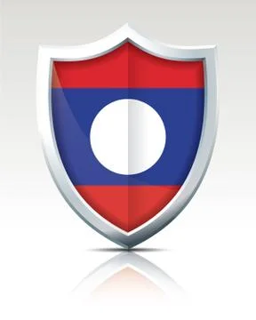 Shield with Flag of Laos Stock Illustration