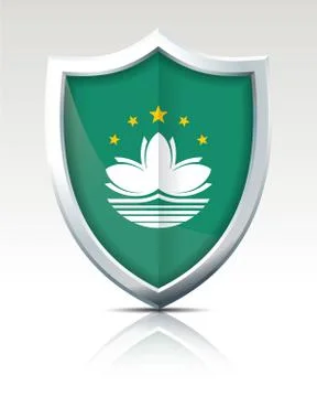Shield with Flag of Macau Stock Illustration
