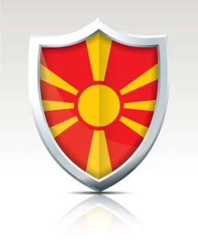 Shield with Flag of Macedonia Illustrazione stock