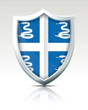 Shield with Flag of Martinique Stock Illustration