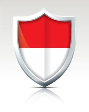 Shield with Flag of Monaco Stock Illustration
