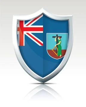 Shield with Flag of Montserrat Stock Illustration