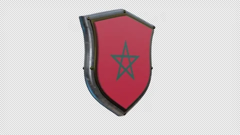 SHIELD FLAG MOROCCO Stockbeeldmateriaal 333298507